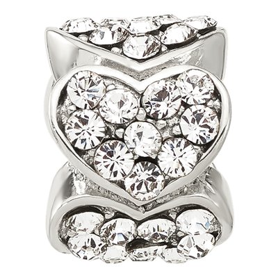 Sterling Silver Crystal Hearts Bead – view 4
