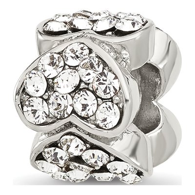 Sterling Silver Crystal Hearts Bead – view 6