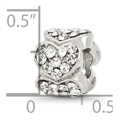 Sterling Silver Crystal Hearts Bead – view 7