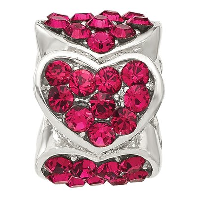 Sterling Silver Crystal Heart Bead – view 4