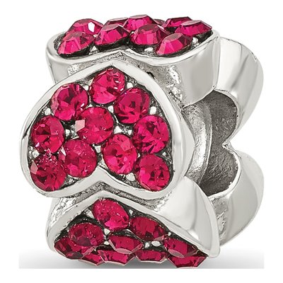Sterling Silver Crystal Heart Bead – view 5