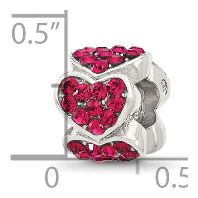 Sterling Silver Crystal Heart Bead – view 6