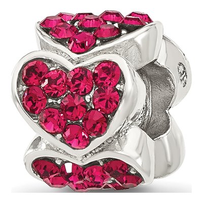 Sterling Silver Crystal Heart Bead