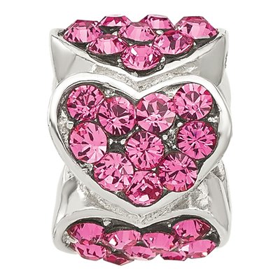 Sterling Silver Crystal Hearts Bead – view 4