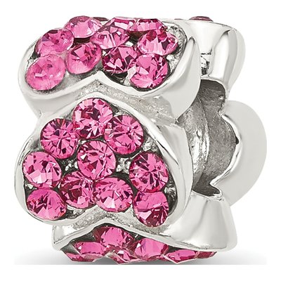 Sterling Silver Crystal Hearts Bead – view 6