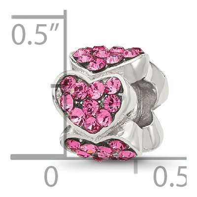 Sterling Silver Crystal Hearts Bead – view 7