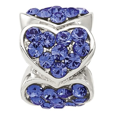 Sterling Silver Crystal Heart Bead – view 5