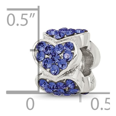 Sterling Silver Crystal Heart Bead – view 7