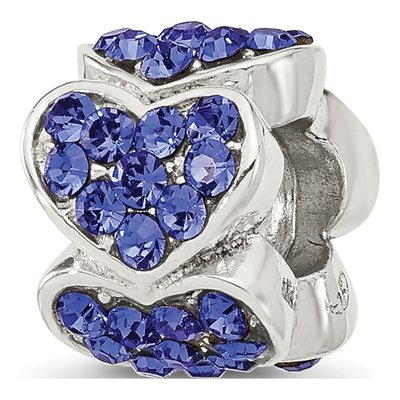 Sterling Silver Crystal Heart Bead