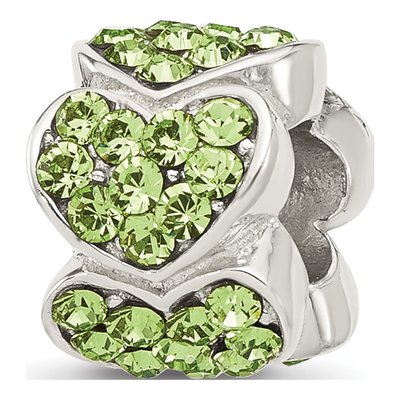Sterling Silver Crystal Heart Bead
