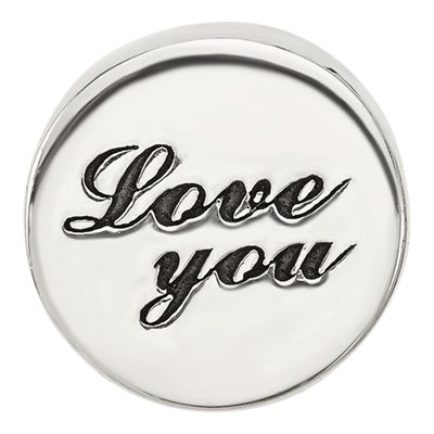 Sterling Silver Love You Circle Bead – view 4