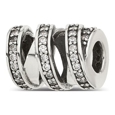 Sterling Silver CZ Wrap Bead