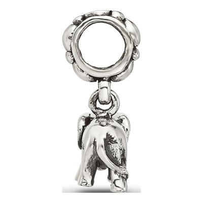 Sterling Silver Elephant Dangle Bead – view 3