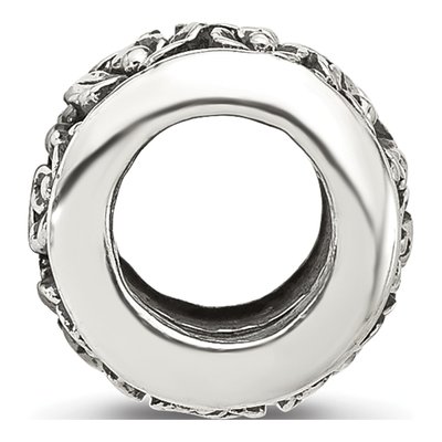 Sterling Silver Antiqued Floral Bead – view 3