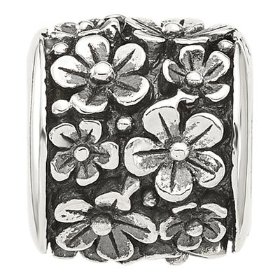 Sterling Silver Antiqued Floral Bead – view 4