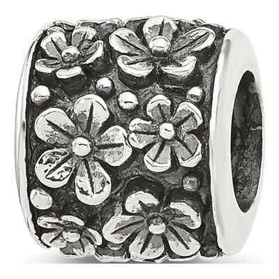 Sterling Silver Antiqued Floral Bead – view 6