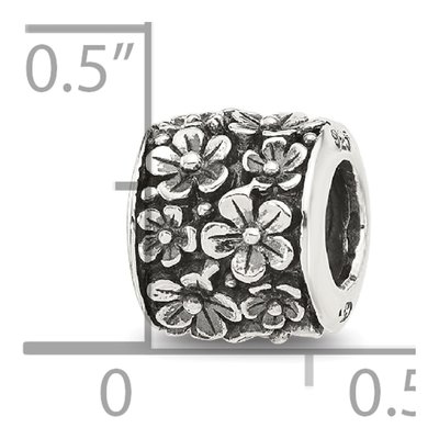 Sterling Silver Antiqued Floral Bead – view 7