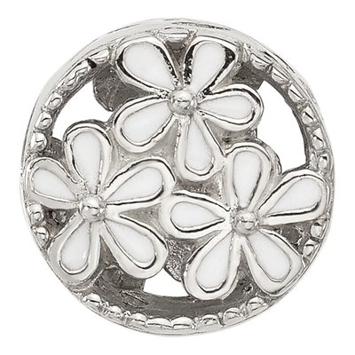 Sterling Silver Enamel Floral Bead – view 5