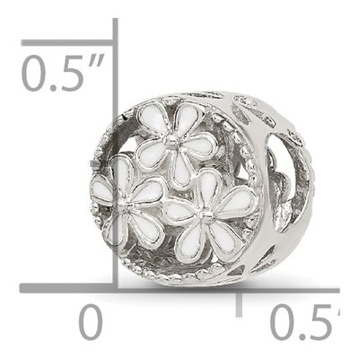 Sterling Silver Enamel Floral Bead – view 6