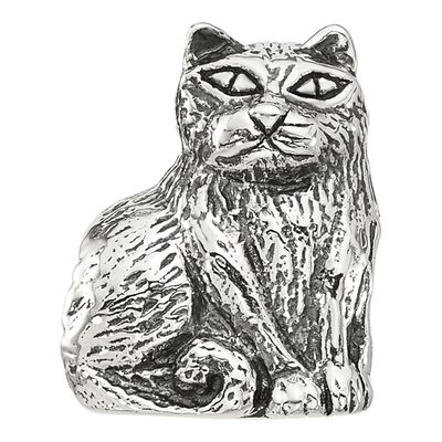 Sterling Silver Antiqued Cat Bead – view 4