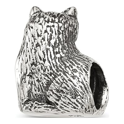 Sterling Silver Antiqued Cat Bead – view 5