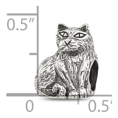 Sterling Silver Antiqued Cat Bead – view 6