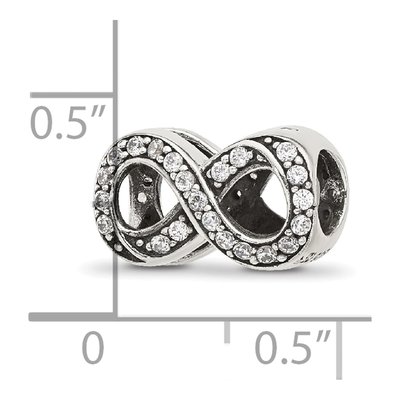 Sterling Silver CZ Infinity Bead – view 5