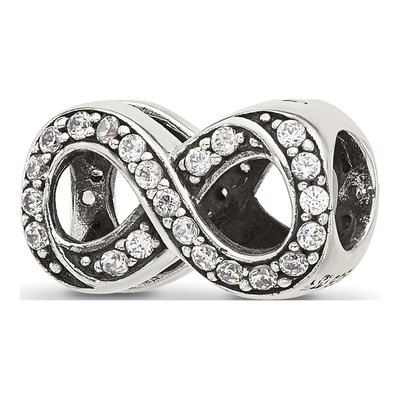 Sterling Silver CZ Infinity Bead