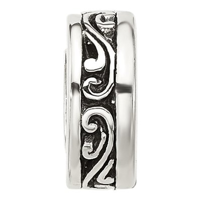 Sterling Silver Antiqued Scroll Spacer Bead – view 4