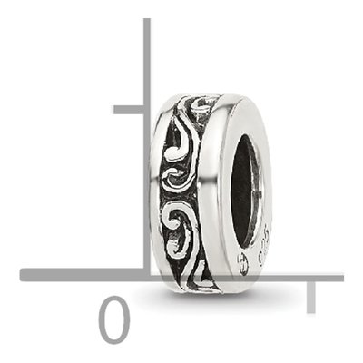 Sterling Silver Antiqued Scroll Spacer Bead – view 5