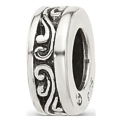 Sterling Silver Antiqued Scroll Spacer Bead