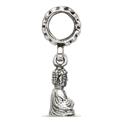 Sterling Silver Antiqued Buddha Dangle Bead – view 3