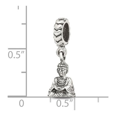 Sterling Silver Antiqued Buddha Dangle Bead – view 6