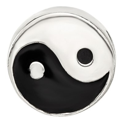 Sterling Silver Yin Yang Enamel Bead – view 5