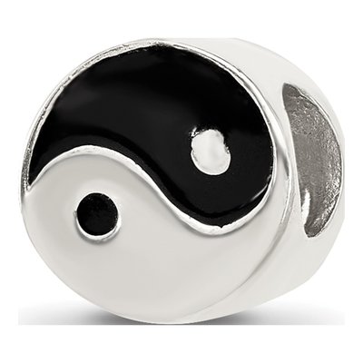 Sterling Silver Yin Yang Enamel Bead – view 6