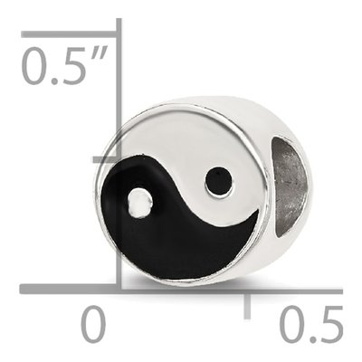 Sterling Silver Yin Yang Enamel Bead – view 7