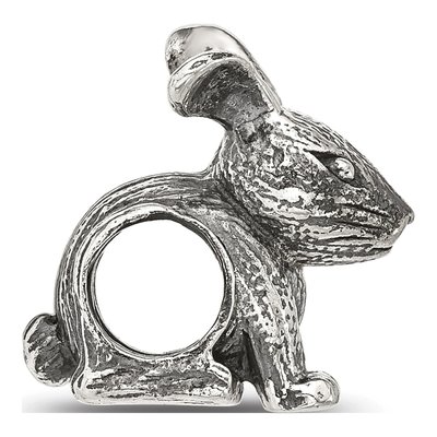 Sterling Silver Antiqued Bunny Bead – view 3