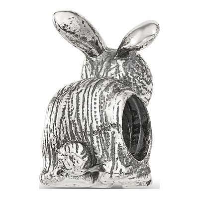 Sterling Silver Antiqued Bunny Bead – view 5