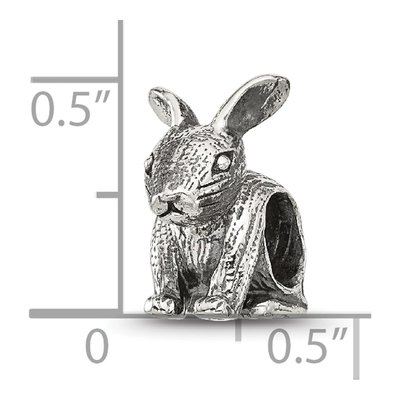 Sterling Silver Antiqued Bunny Bead – view 6