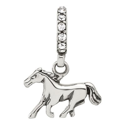 Sterling Silver Crystal Horse Dangle Bead – view 4