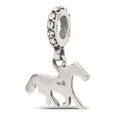 Sterling Silver Crystal Horse Dangle Bead – view 5