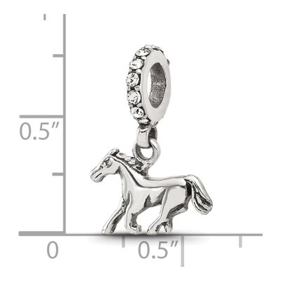 Sterling Silver Crystal Horse Dangle Bead – view 6