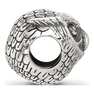 Sterling Silver Antiqued Owl Bead – view 3