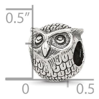 Sterling Silver Antiqued Owl Bead – view 6