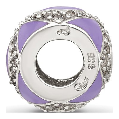 Sterling Silver CZ Enamel Bead – view 3