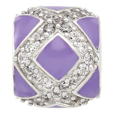 Sterling Silver CZ Enamel Bead – view 4