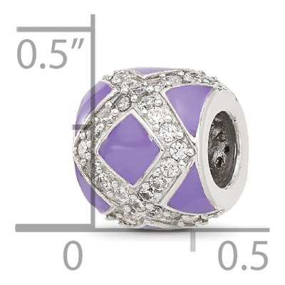 Sterling Silver CZ Enamel Bead – view 6