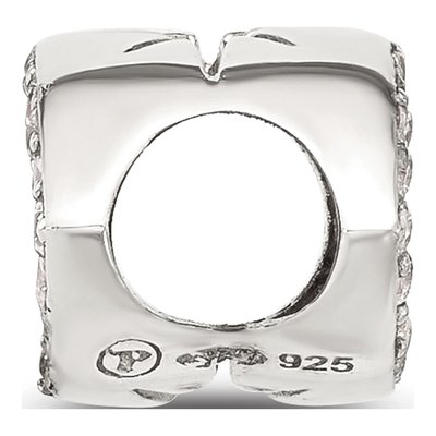 Sterling Silver CZ Enameled Eye Bead – view 3