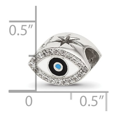 Sterling Silver CZ Enameled Eye Bead – view 6