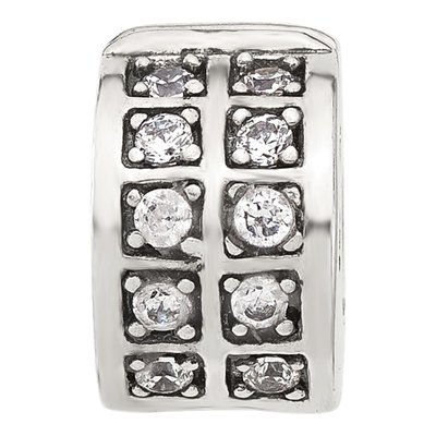 Sterling Silver CZ Clip Bead – view 4